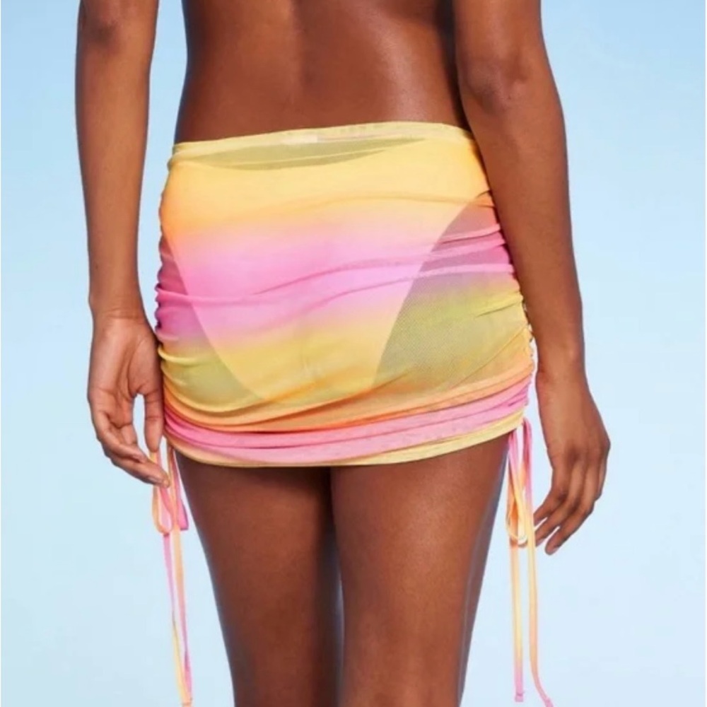 Colorful Ruched Mini Skirt - Picture 2 of 6